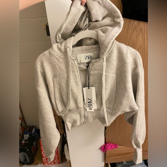 Zara | Tops | Nwt Kaia X Zara Hooded Sweatshirt In Gray Marl | Poshmark